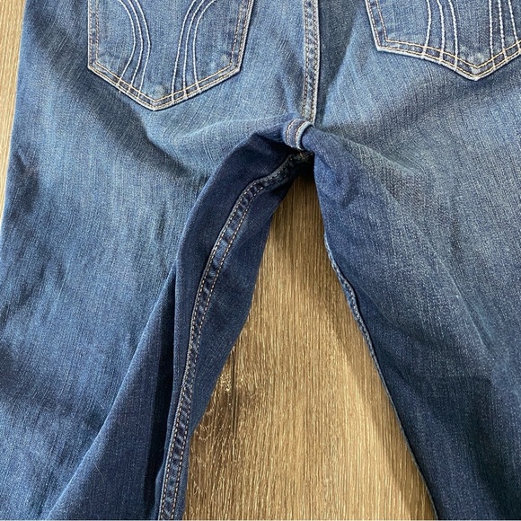HOLLISTER women’s high rise skinny jeans size 15L 32x31 dark wash distressed - Picture 7 of 7